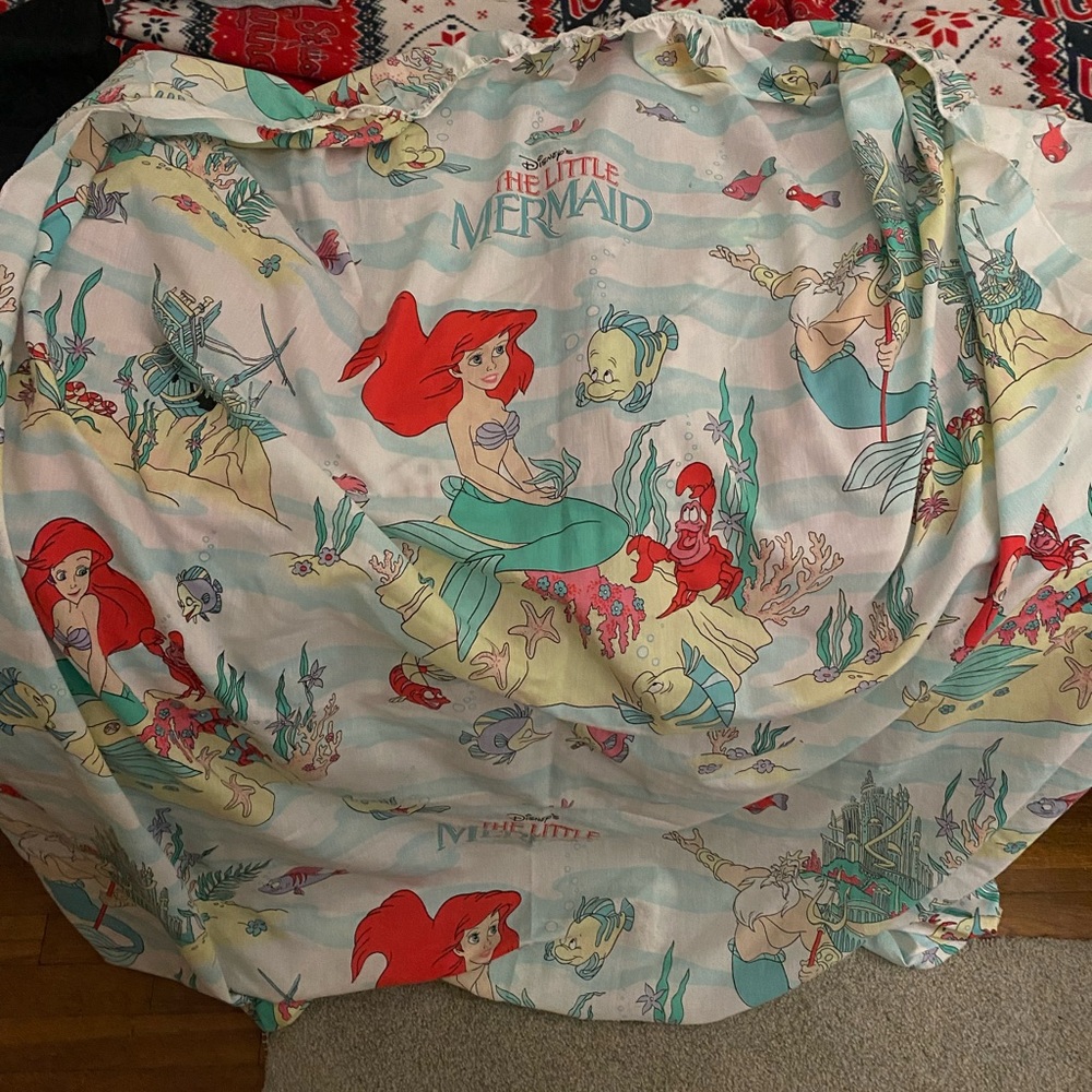 Disney Little Mermaid Vintage Fitted Sheet & Pillowcase set